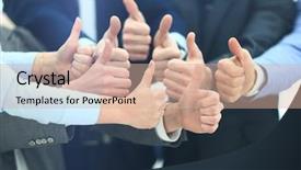  Presentation with team - Beautiful PPT layouts featuring close-up of business team backdrop and a soft green colored foreground