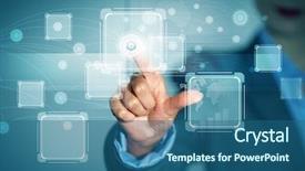  Presentation with media - Audience pleasing presentation design consisting of close up of businessman hand backdrop and a ocean colored foreground