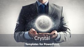  Presentation with moon - Amazing PPT layouts having close-up-of-businessman-holding backdrop and a dark gray colored foreground