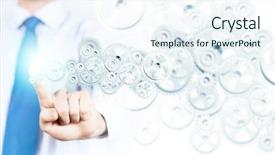  Presentation with gear - PPT layouts with close up of businessman pushing background and a  colored foreground