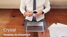  Presentation with tie - Presentation theme with close-up-of-businessman-wearing background and a red colored foreground