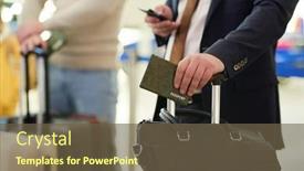  Presentation with bag - Cool new theme with close-up-of-businessman backdrop and a tawny brown colored foreground