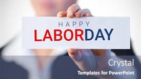  Presentation with labor - PPT layouts enhanced with holding blank card against labor background and a ocean colored foreground