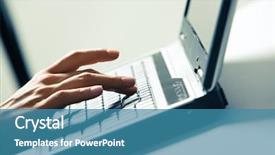  Presentation with career milestone close up - PPT theme enhanced with close-up of businesswoman s background and a teal colored foreground