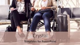  Presentation with airport - Colorful slide deck enhanced with close-up-of-businesswoman-sitting backdrop and a coral colored foreground