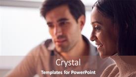  Presentation with laptop - Colorful presentation enhanced with close-up-of-businesswoman-working backdrop and a violet colored foreground