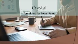  Presentation with brand - Presentation design consisting of close-up-of-busy-brand background and a mint green colored foreground