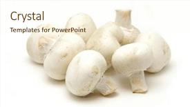  Presentation with mushroom - Presentation design having close up of button mushrooms background and a cream colored foreground