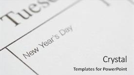  Presentation with new years - Theme having close up of calendar displaying background and a white colored foreground