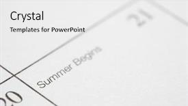 Presentation with displaying - Slide set enhanced with close up of calendar displaying the beginning of summer background and a white colored foreground