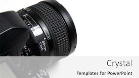  Presentation with lens - Slides with close-up-of-camera background and a white colored foreground