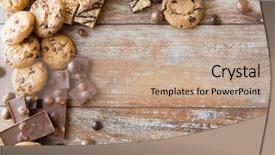  Presentation with muesli - Presentation theme having close up of candies chocolate background and a  colored foreground