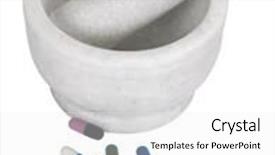  Presentation with capsules - Slides with close-up of capsules with a mortar and pestle background and a white colored foreground