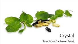  Presentation with capsules - Presentation theme having close-up of capsules background and a  colored foreground