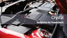  Presentation with car engine - Colorful presentation theme enhanced with close up of car engine backdrop and a gray colored foreground