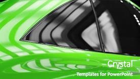  Presentation with car - Colorful PPT theme enhanced with close-up of car window backdrop and a shamrock green colored foreground