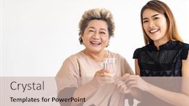  Presentation with caregiver - Slide deck featuring close-up-of-caregiver-woman background and a soft green colored foreground