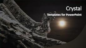  Presentation with roof - Slide set with close-up-of-carvings background and a black colored foreground