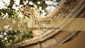  Presentation with roof - Colorful presentation design enhanced with close-up-of-carvings backdrop and a yellow colored foreground