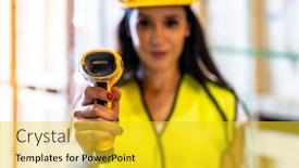  Presentation with fifo - Colorful presentation theme enhanced with close-up-of-caucasian-white backdrop and a yellow colored foreground