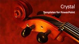  Presentation with canvas scroll - Slide deck with close-up of cello scroll background and a wine colored foreground