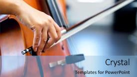  Presentation with hand world hands of jesus - Amazing slide deck having close up of cello backdrop and a  colored foreground