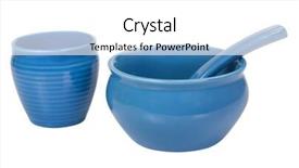  Presentation with utensils - Presentation featuring close-up of ceramic kitchen utensils background and a white colored foreground