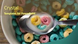 Presentation with cereal - Slide deck with close-up-of-cereal-rings background and a tawny brown colored foreground