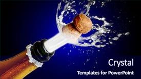  Presentation with cork - Presentation theme enhanced with close up of champagne cork background and a  colored foreground