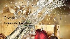  Presentation with explosion - Presentation with close-up of champagne explosion background and a coral colored foreground