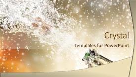  Presentation with explosion - Cool new slide deck with close-up of champagne explosion backdrop and a lemonade colored foreground