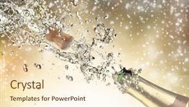  Presentation with explosion - PPT layouts consisting of close-up of champagne explosion background and a  colored foreground