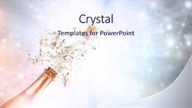  Presentation with explosion - Theme with close-up of champagne explosion background and a sky blue colored foreground