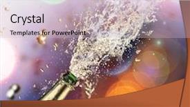  Presentation with explosion dinamit - PPT layouts with close-up of champagne explosion background and a lemonade colored foreground
