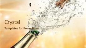  Presentation with explosion - Audience pleasing presentation theme consisting of close-up of champagne explosion backdrop and a lemonade colored foreground