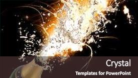  Presentation with explosion - Slides having close-up of champagne explosion celebration theme background and a tawny brown colored foreground
