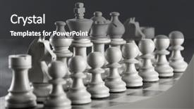  Presentation with chess pieces - Beautiful PPT layouts featuring close-up of chess pieces backdrop and a dark gray colored foreground