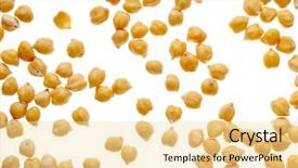  Presentation with peas - Cool new slide deck with close-up of chick peas backdrop and a blonde colored foreground