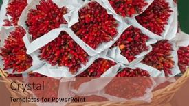  Presentation with peppers - Slide deck enhanced with close-up-of-chili-peppers background and a coral colored foreground