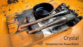  Presentation with chinese calligraphy - Slide deck enhanced with close-up of chinese calligraphy background and a gold colored foreground