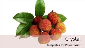  Presentation with chinese chinese - Beautiful presentation theme featuring up of chinese fruit litchi backdrop and a coral colored foreground