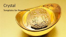  Presentation with chinese new year - Slides consisting of close up of chinese gold background and a yellow colored foreground
