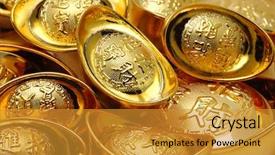  Presentation with chinese new year - Audience pleasing presentation theme consisting of close up of chinese gold backdrop and a gold colored foreground