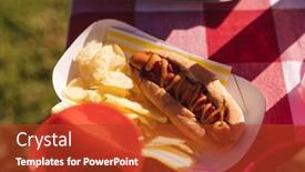  Presentation with ketchup - PPT layouts with close-up-of-chips background and a red colored foreground
