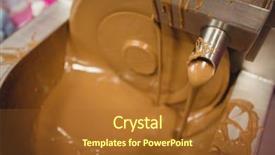  Presentation with machine - Presentation theme having close-up of chocolate blending background and a tawny brown colored foreground