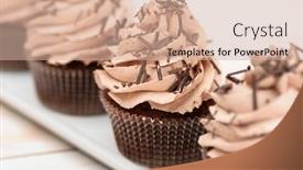  Presentation with cupcakes - Cool new theme with close up of chocolate cupcakes backdrop and a soft green colored foreground