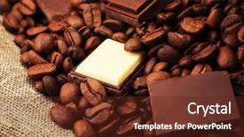  Presentation with cocoa beans - Presentation design having close-up of chocolate and cocoa beans mix background and a tawny brown colored foreground