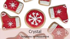  Presentation with cookies christmas - Amazing PPT theme having close-up of christmas cookies backdrop and a  colored foreground