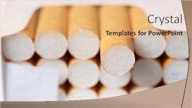  Presentation with cigarettes - Presentation theme having close-up-of-cigarettes background and a yellow colored foreground