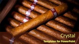 Presentation with box - Audience pleasing slides consisting of close up of cigars backdrop and a tawny brown colored foreground